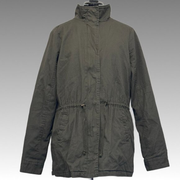 HOT TOPIC Skull Lace Military Jacket Green Gothic Punk Grunge Utility Coat. M - Picture 5 of 13